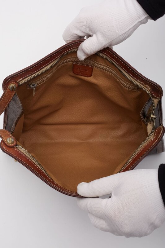 CELINE CELINE CANVAS MONOGRAM PORTFOLIO WRISTLET BAG