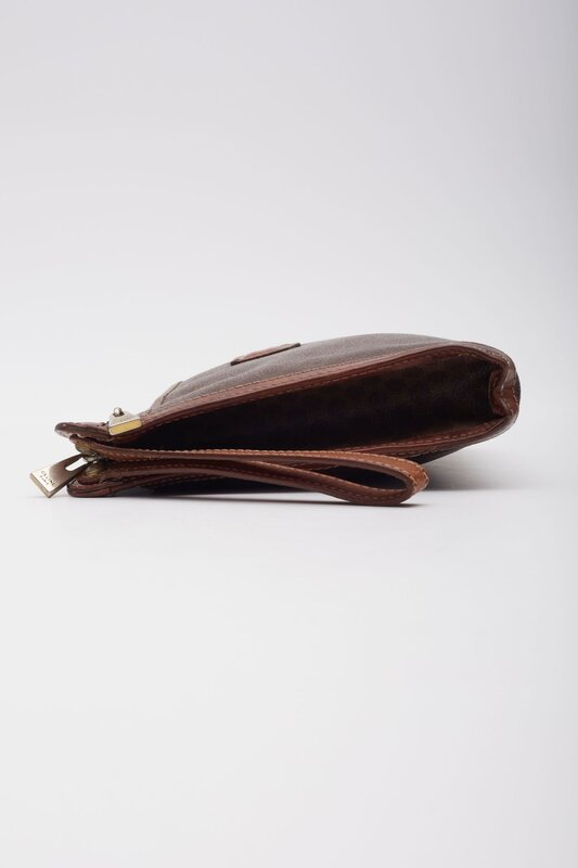 CELINE CELINE CANVAS MONOGRAM PORTFOLIO WRISTLET BAG