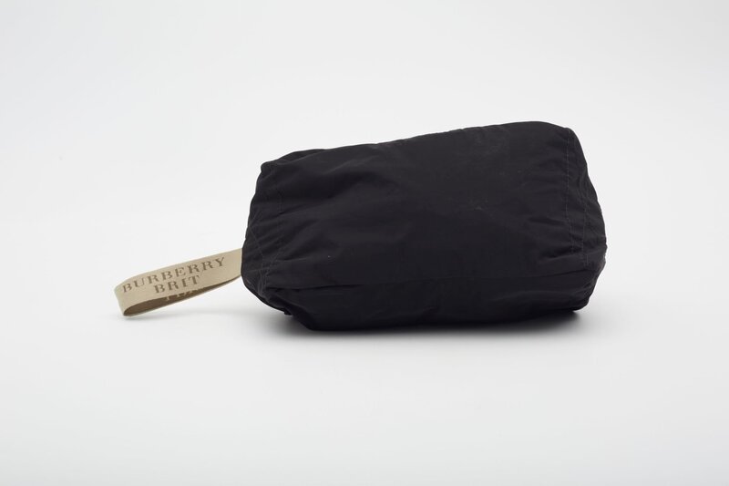 BURBERRY BLACK NYLON VANITY POUCH BAG