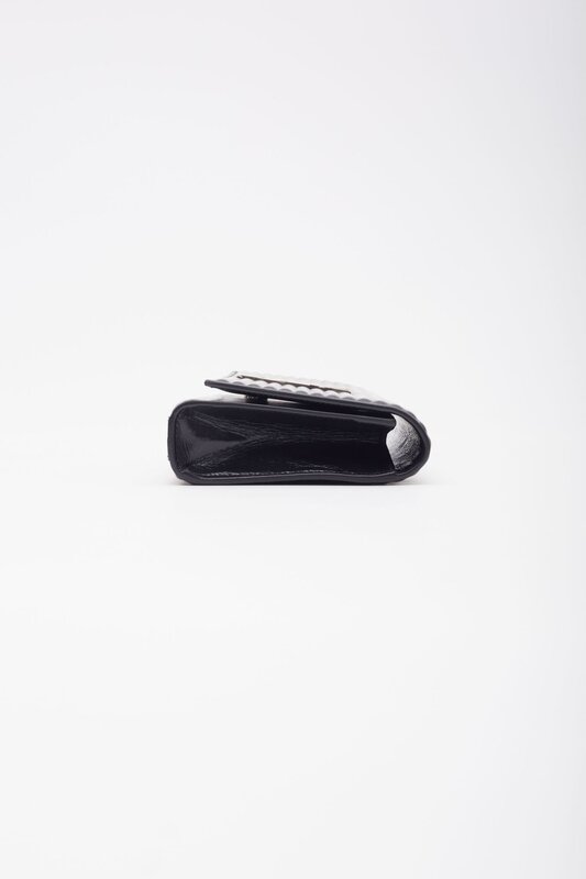 SAINT LAURENT SAINT LAURENT RIBBED CALFSKIN OPIUM MONOGRAM CLUTCH BLACK
