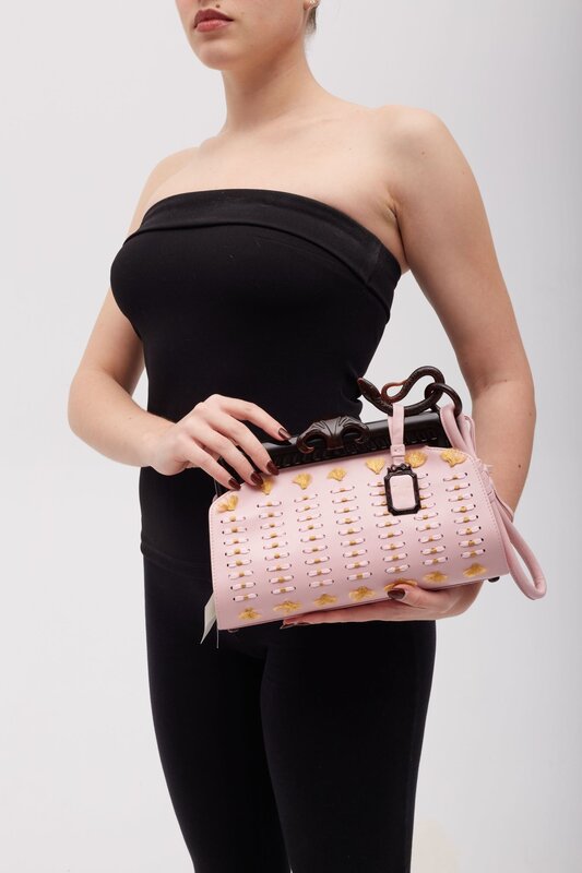 CHRISTIAN DIOR DIOR PINK SAMOURAI 1947 ARMOUR FRAME CLUTCH BAG