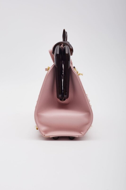 CHRISTIAN DIOR DIOR PINK SAMOURAI 1947 ARMOUR FRAME CLUTCH BAG