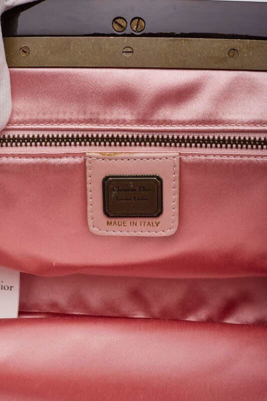 CHRISTIAN DIOR DIOR PINK SAMOURAI 1947 ARMOUR FRAME CLUTCH BAG