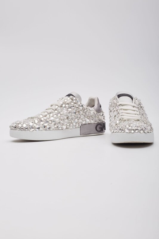 DOLCE AND GABBANA DOLCE & GABBANA PORTOFINO CRYSTAL SNEAKERS (US 10)