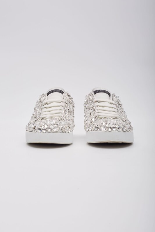 DOLCE AND GABBANA DOLCE & GABBANA PORTOFINO CRYSTAL SNEAKERS (US 10)