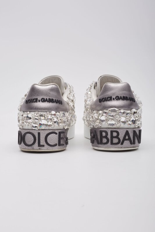 DOLCE AND GABBANA DOLCE & GABBANA PORTOFINO CRYSTAL SNEAKERS (US 10)
