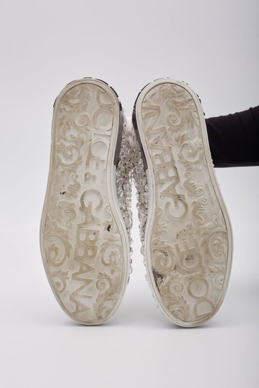 DOLCE AND GABBANA DOLCE & GABBANA PORTOFINO CRYSTAL SNEAKERS (US 10)