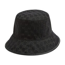 GUCCI GUCCI MONOGRAM BLACK BUCKET HAT