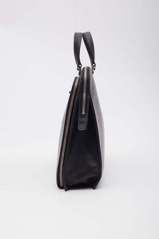 PRADA PRADA BLACK SAFFIANO BUSINESS BRIEFCASE BAG