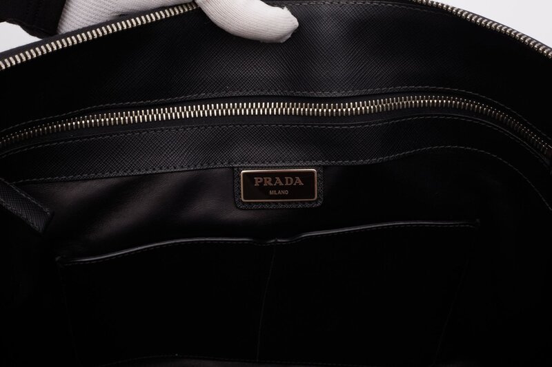 PRADA PRADA BLACK SAFFIANO BUSINESS BRIEFCASE BAG