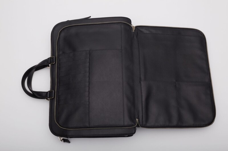 PRADA PRADA BLACK SAFFIANO BUSINESS BRIEFCASE BAG
