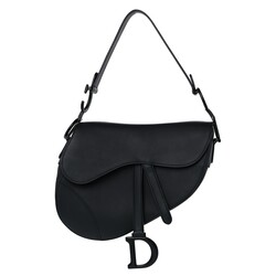 CHRISTIAN DIOR DIOR MONOCHROME ULTRAMATTE BLACK CALFSKIN SADDLE BAG