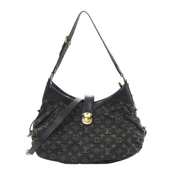 LOUIS VUITTON LOUIS VUITTON BLACK DENIM MAHINA SHOULDER BAG XS