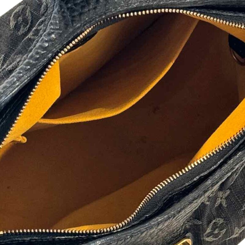LOUIS VUITTON LOUIS VUITTON BLACK DENIM MAHINA SHOULDER BAG XS