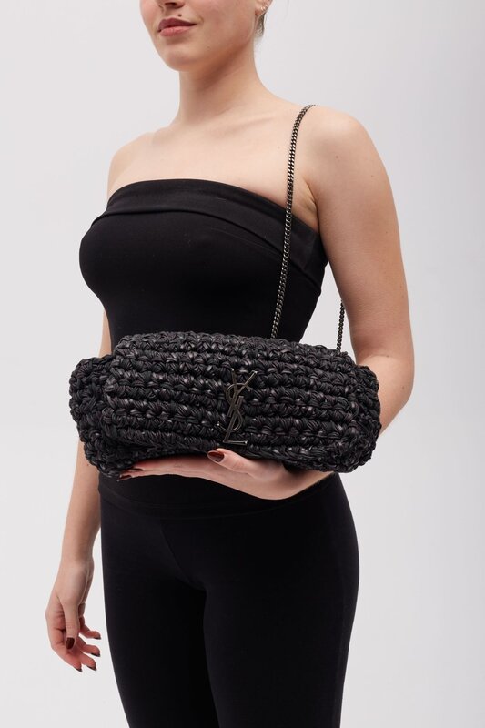 SAINT LAURENT SAINT LAURENT MONOGRAM RAFFIA KATE SHOULDER BAG MEDIUM