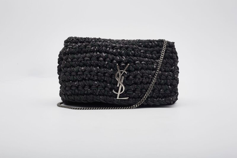 SAINT LAURENT SAINT LAURENT MONOGRAM RAFFIA KATE SHOULDER BAG MEDIUM