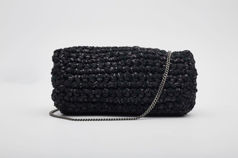 SAINT LAURENT SAINT LAURENT MONOGRAM RAFFIA KATE SHOULDER BAG MEDIUM