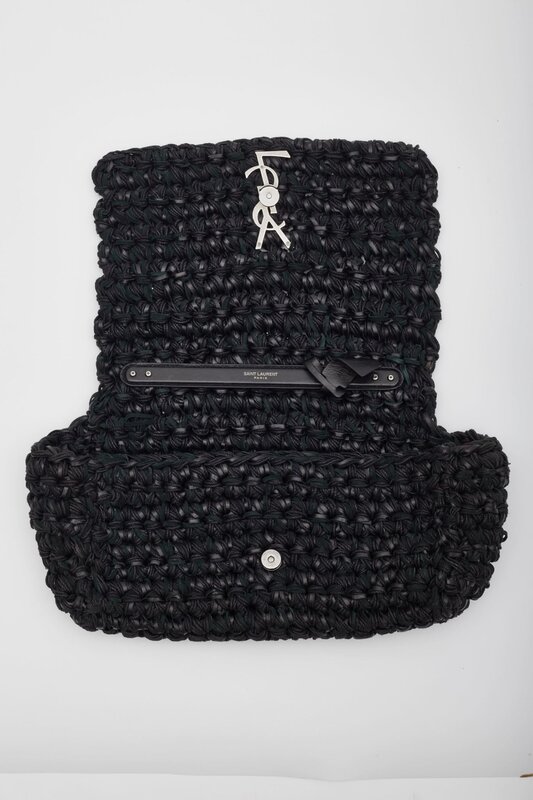 SAINT LAURENT SAINT LAURENT MONOGRAM RAFFIA KATE SHOULDER BAG MEDIUM