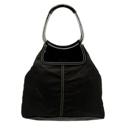 PRADA PRADA BLACK TESSUTO NYLON HOBO RING BAG