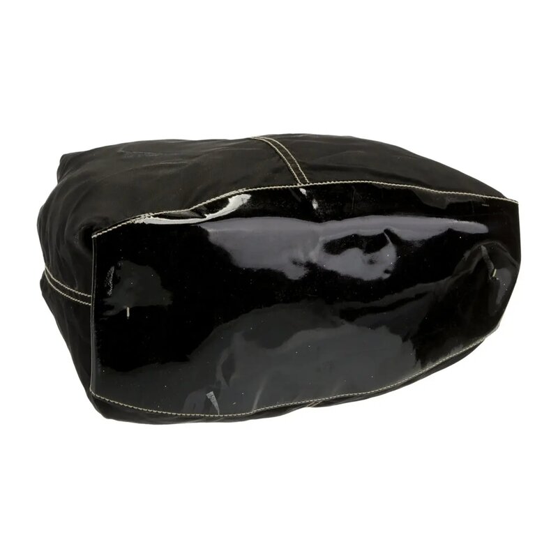 PRADA PRADA BLACK TESSUTO NYLON HOBO RING BAG