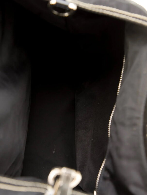 PRADA PRADA BLACK TESSUTO NYLON HOBO RING BAG