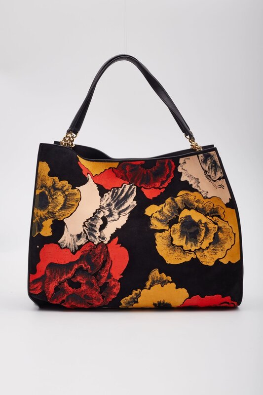 SALVATORE FERRAGAMO MULTICOLOR TRIFOLIO ROSES TOTE BAG CRTBLNCHSHP