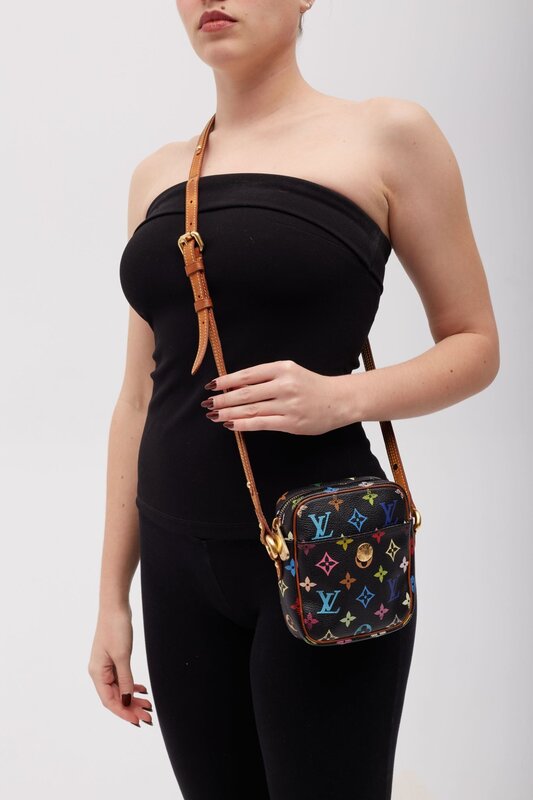 LOUIS VUITTON LOUIS VUITTON BLACK MURAKAMI MULTICOLOR MONOGRAM RIFT BAG