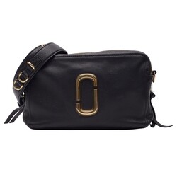 MARC JACOBS LEATHER BLACK SOFTSHOT 21 CROSSBODY BAG
