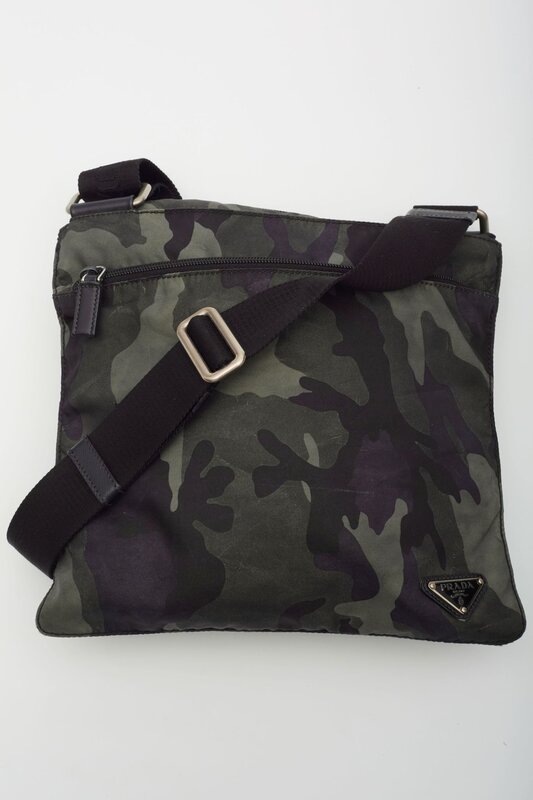 PRADA PRADA CAMOUFLAGE NYLON KHAKI MESSENGER BAG