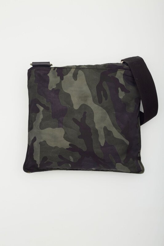 PRADA PRADA CAMOUFLAGE NYLON KHAKI MESSENGER BAG