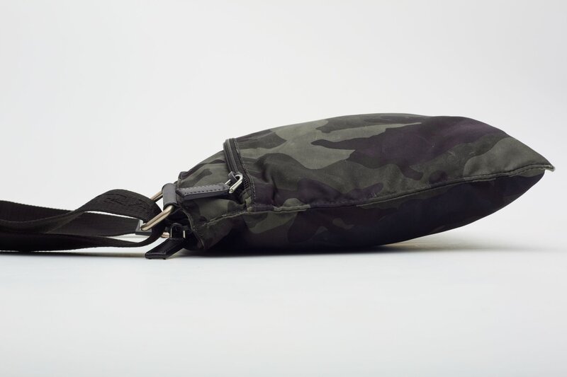 PRADA PRADA CAMOUFLAGE NYLON KHAKI MESSENGER BAG