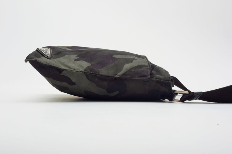PRADA PRADA CAMOUFLAGE NYLON KHAKI MESSENGER BAG