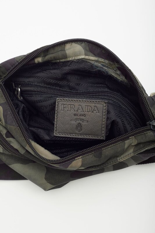 PRADA PRADA CAMOUFLAGE NYLON KHAKI MESSENGER BAG