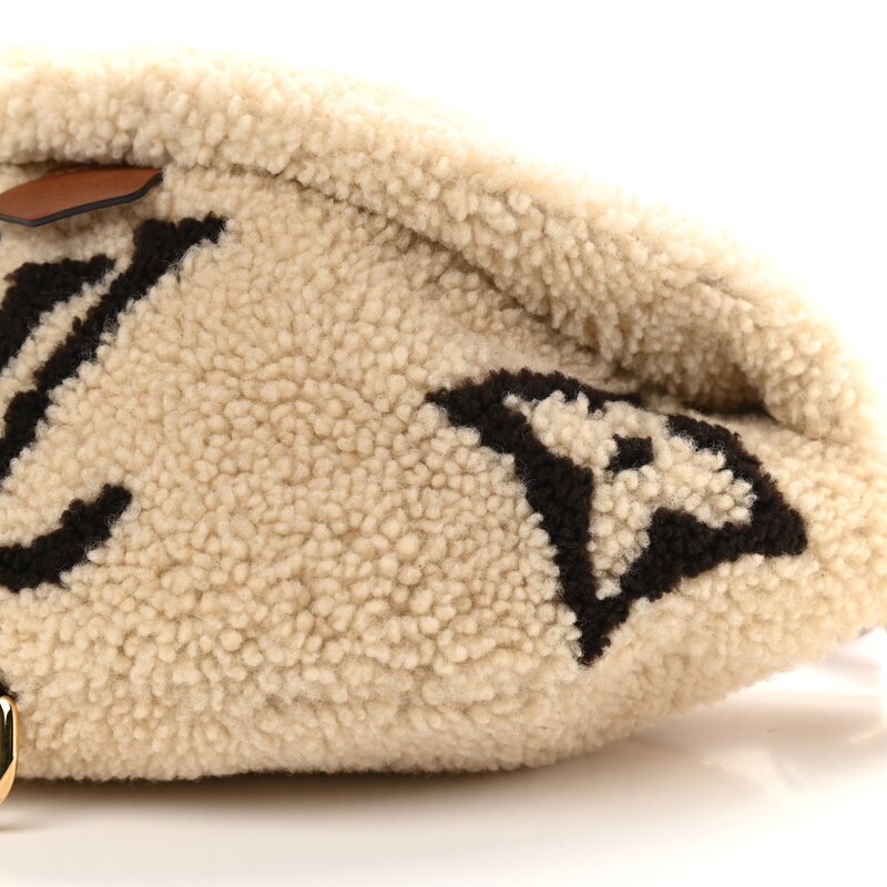 LOUIS VUITTON LOUIS VUITTON MONOGRAM NEUTRALS SHEARLING TEDDY BUM BAG
