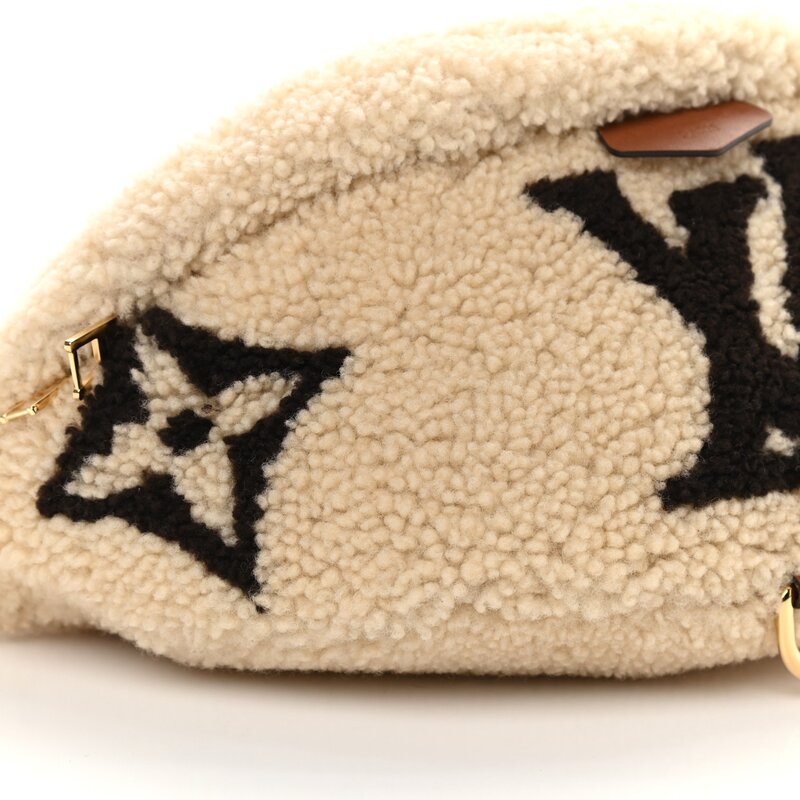 LOUIS VUITTON LOUIS VUITTON MONOGRAM NEUTRALS SHEARLING TEDDY BUM BAG