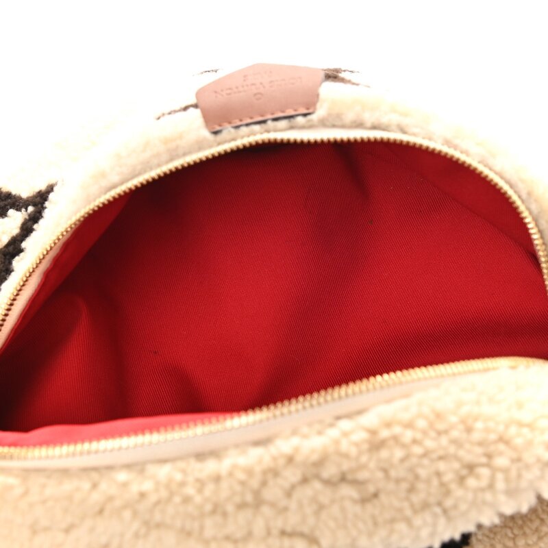 LOUIS VUITTON LOUIS VUITTON MONOGRAM NEUTRALS SHEARLING TEDDY BUM BAG
