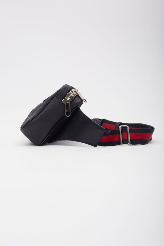GUCCI GUCCI BLACK MONOGRAM GG SUPREME WEB BELT BAG