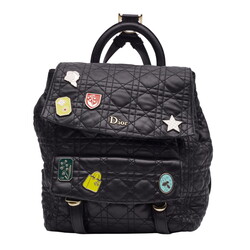 CHRISTIAN DIOR DIOR BLACK LAMBSKIN CANNAGE LUCKY BADGE STARDUST BACKPACK SMALL