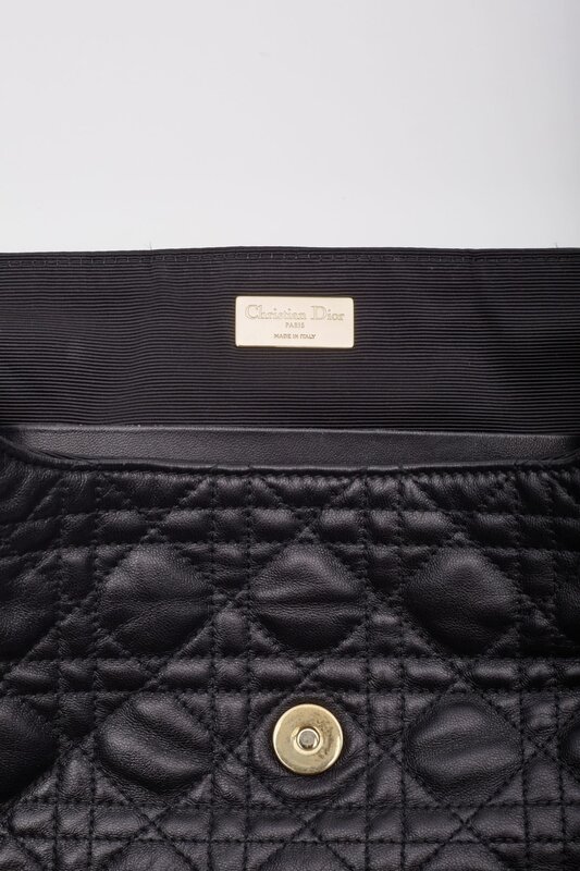 CHRISTIAN DIOR DIOR BLACK LAMBSKIN CANNAGE LUCKY BADGE STARDUST BACKPACK SMALL