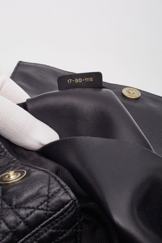 CHRISTIAN DIOR DIOR BLACK LAMBSKIN CANNAGE LUCKY BADGE STARDUST BACKPACK SMALL