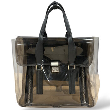 3.1 PHILLIP LIM 3.1 PHILLIP LIM PASHLI CLEAR & BLACK SATCHEL BAG