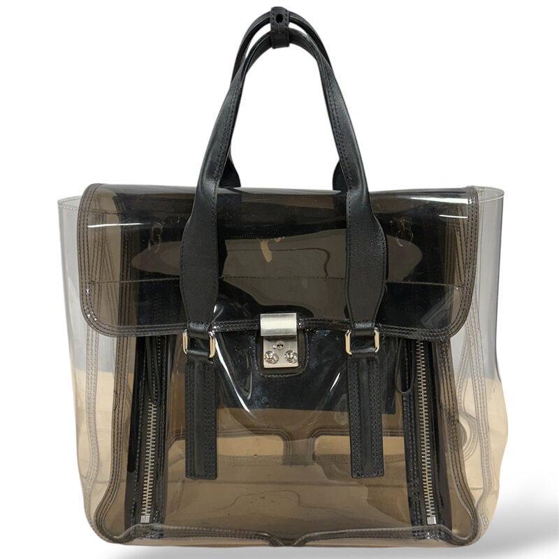 3.1 PHILLIP LIM 3.1 PHILLIP LIM PASHLI CLEAR & BLACK SATCHEL BAG