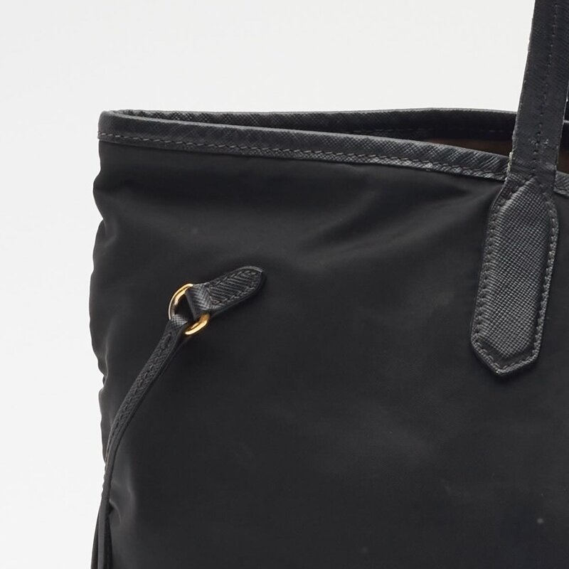 PRADA PRADA TESUTO NYLON BLACK TOTE BAG