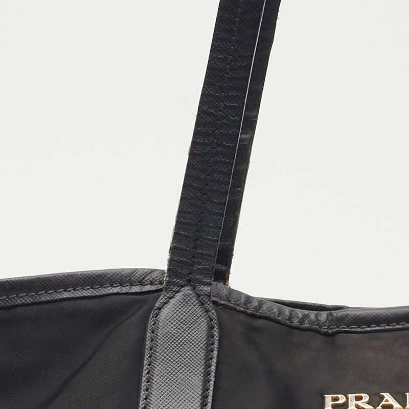 PRADA PRADA TESUTO NYLON BLACK TOTE BAG