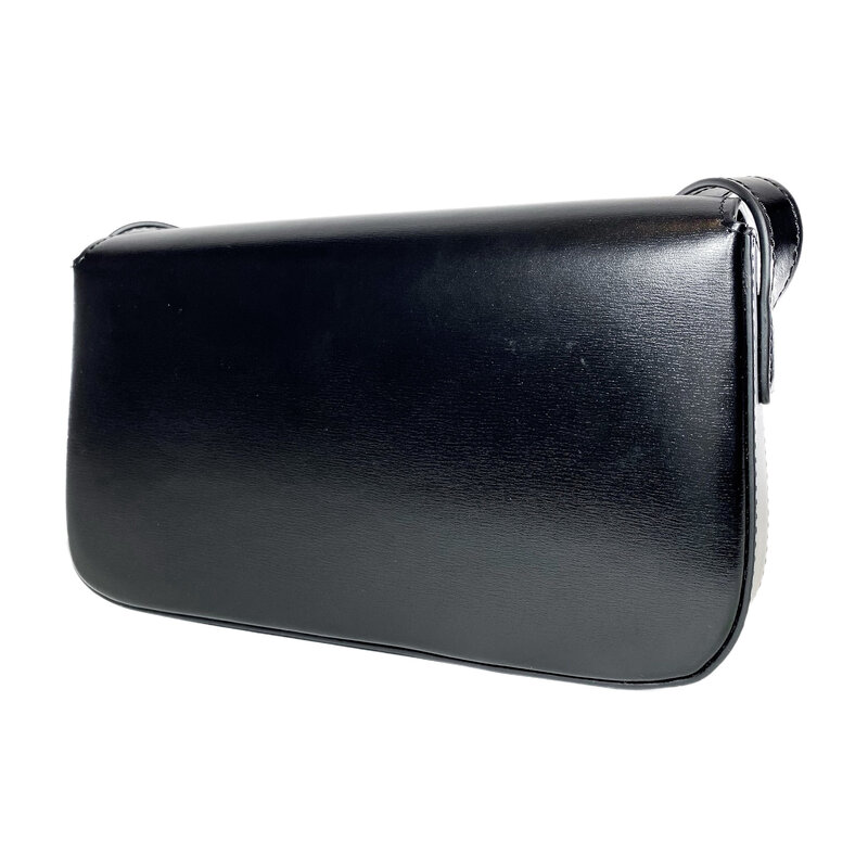CELINE CELINE SHINY BLACK CALFSKIN TRIOMPHE SHOULDER BAG