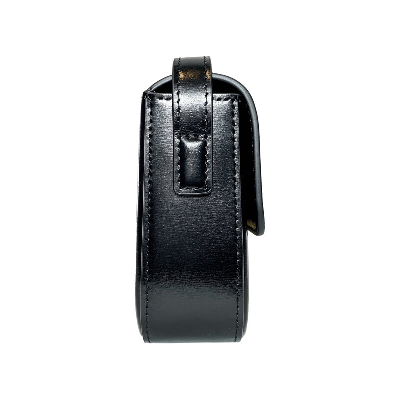 CELINE CELINE SHINY BLACK CALFSKIN TRIOMPHE SHOULDER BAG