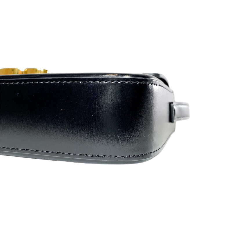 CELINE CELINE SHINY BLACK CALFSKIN TRIOMPHE SHOULDER BAG