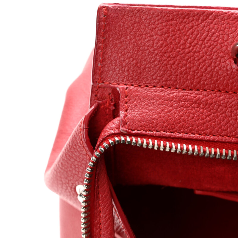 SAINT LAURENT SAINT LAURENT GRAINED LEATHER RED RIVE GAUCHE TOTE BAG SMALL