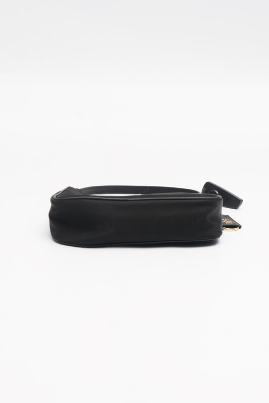 PRADA PRADA TESSUTO NYLON SAFFIANO MINI RE-EDITION BAG BLACK
