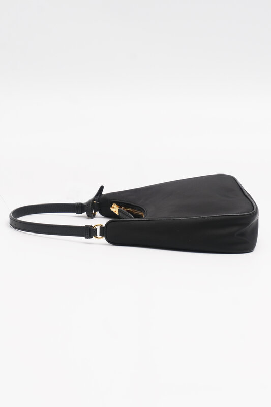 PRADA PRADA TESSUTO NYLON SAFFIANO MINI RE-EDITION BAG BLACK
